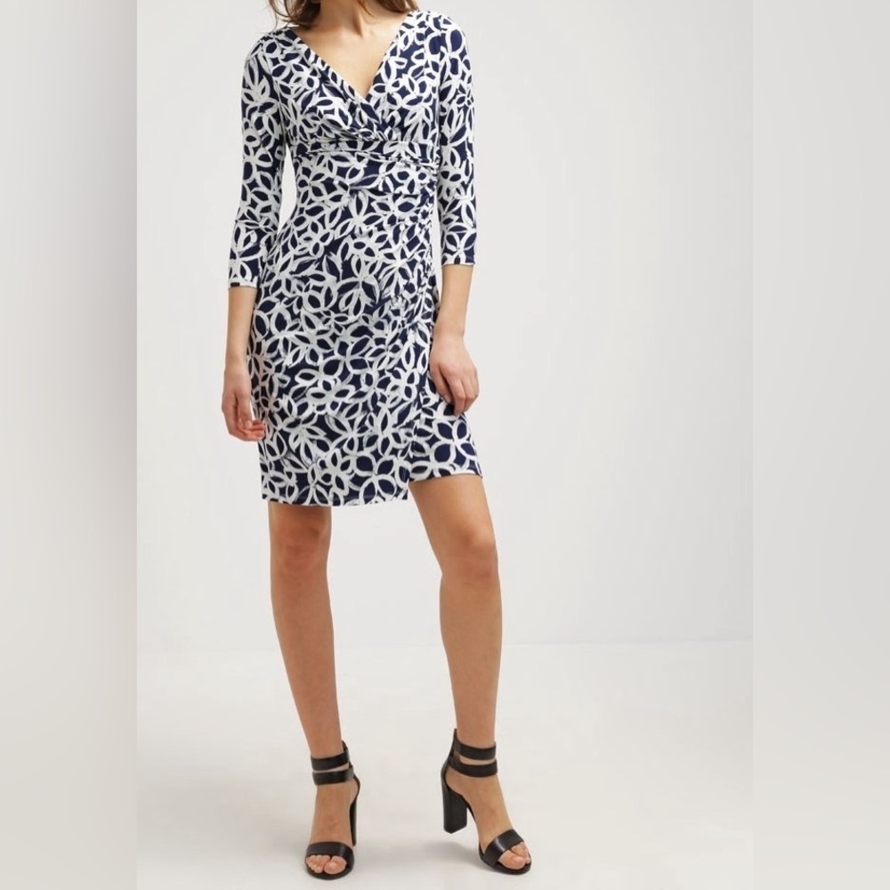 LAUREN RALPH LAUREN | Abstract Patterned Dress (GREY & WHITE) - Picture 3 of 12